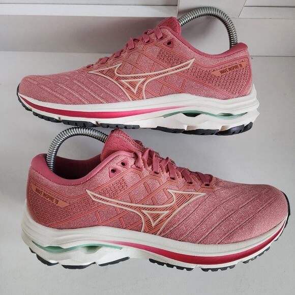 Mizuno Wave Inspire 18 Pink Rosette Womens Size 8.5 Running Shoes sneakers - Picture 5 of 10